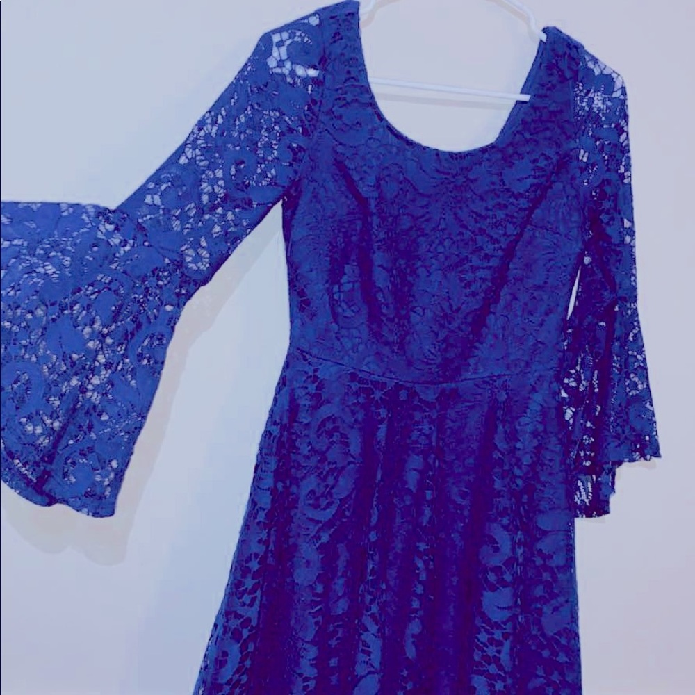 Navy Blue Lace Dress